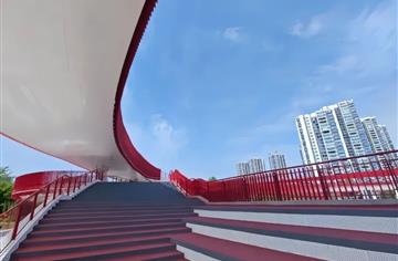 “两环”交错开，一抹“东坡红”！解码眉山首座环形过街天桥设计